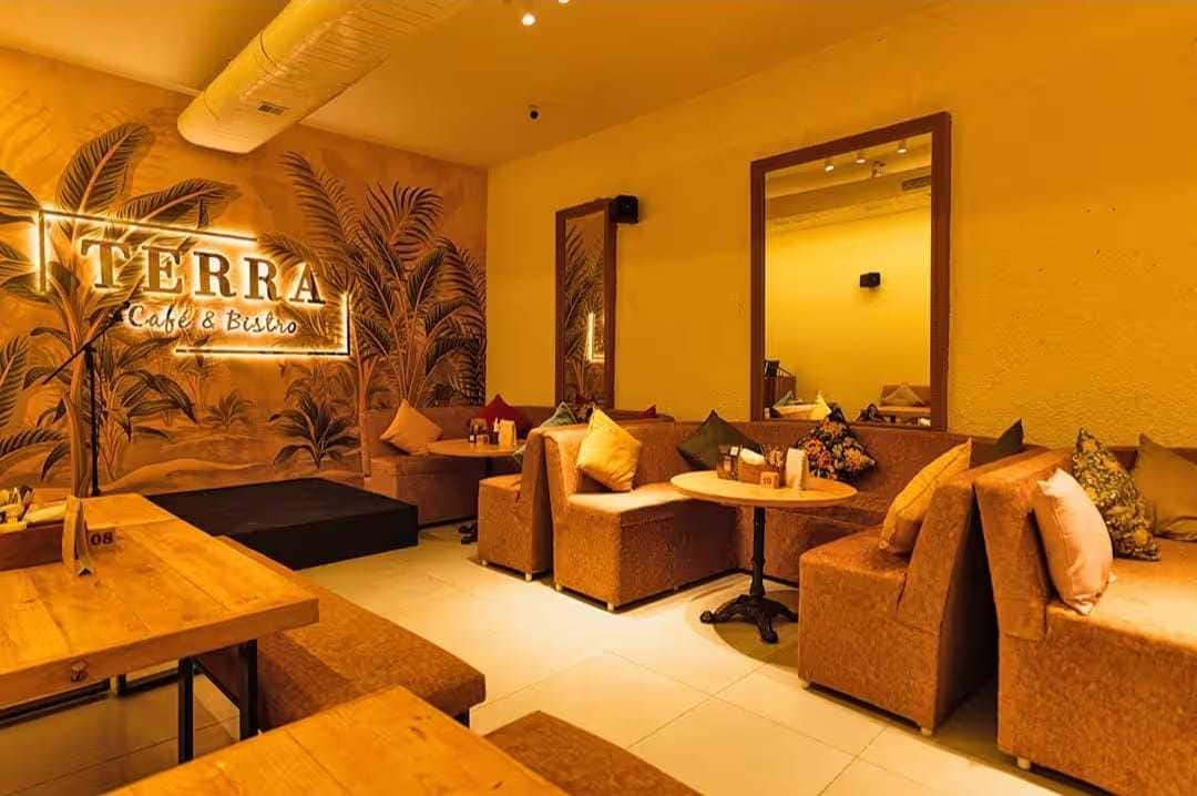Sofa lounge with stage at Terra Cafe & Bistro